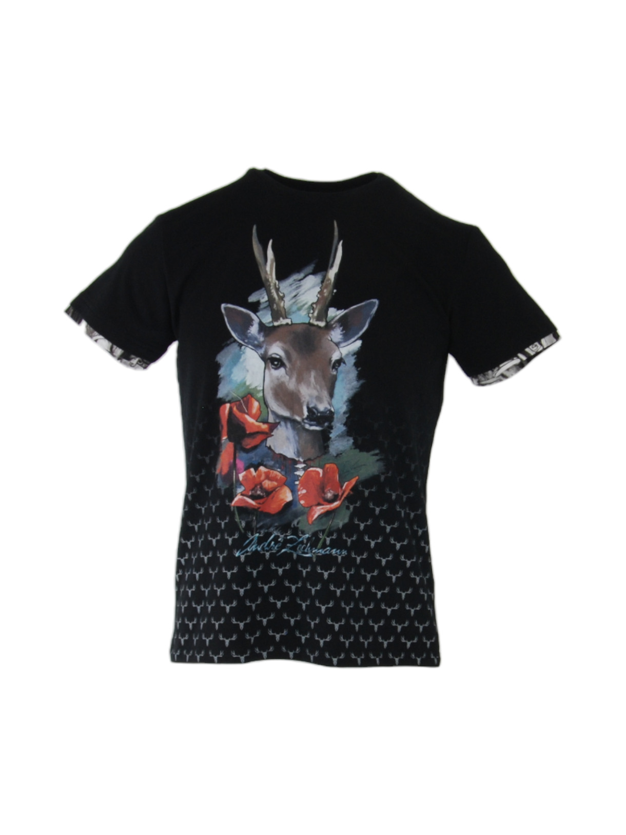Poppy Kurzarm Herren T-Shirt schwarz 1