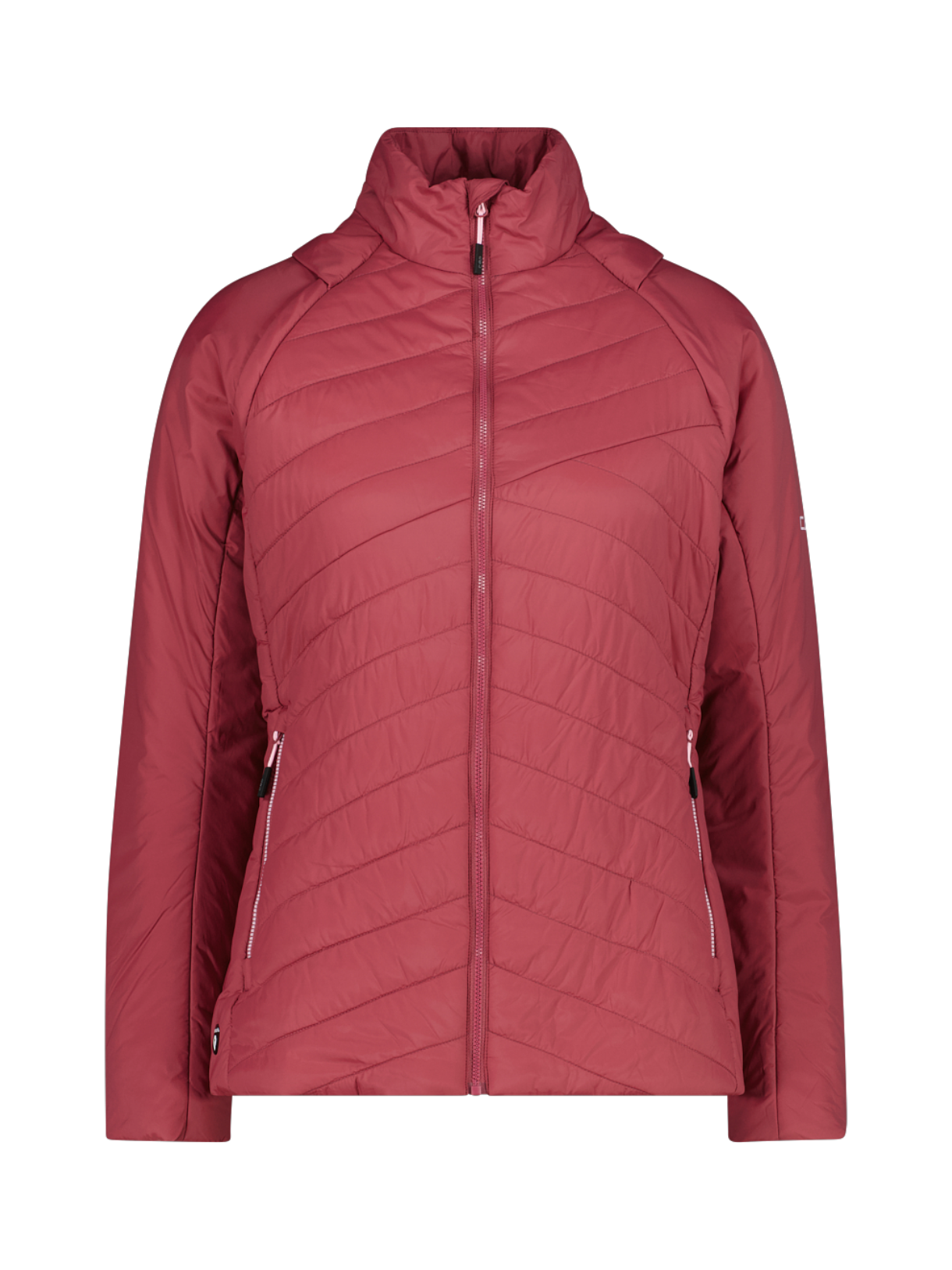 Damen Daunen Jacke mit abnehmbaren Ärmeln pink 1
