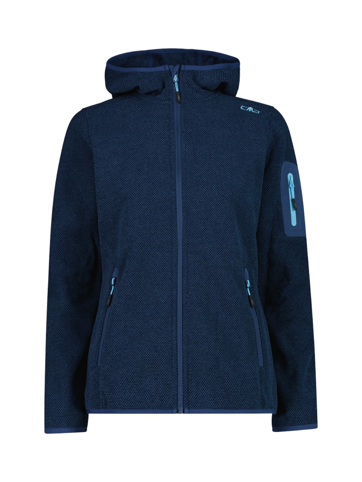 Damen Outdoor Fleece Jacke Knit-Tech meliert mit Kapuze 1