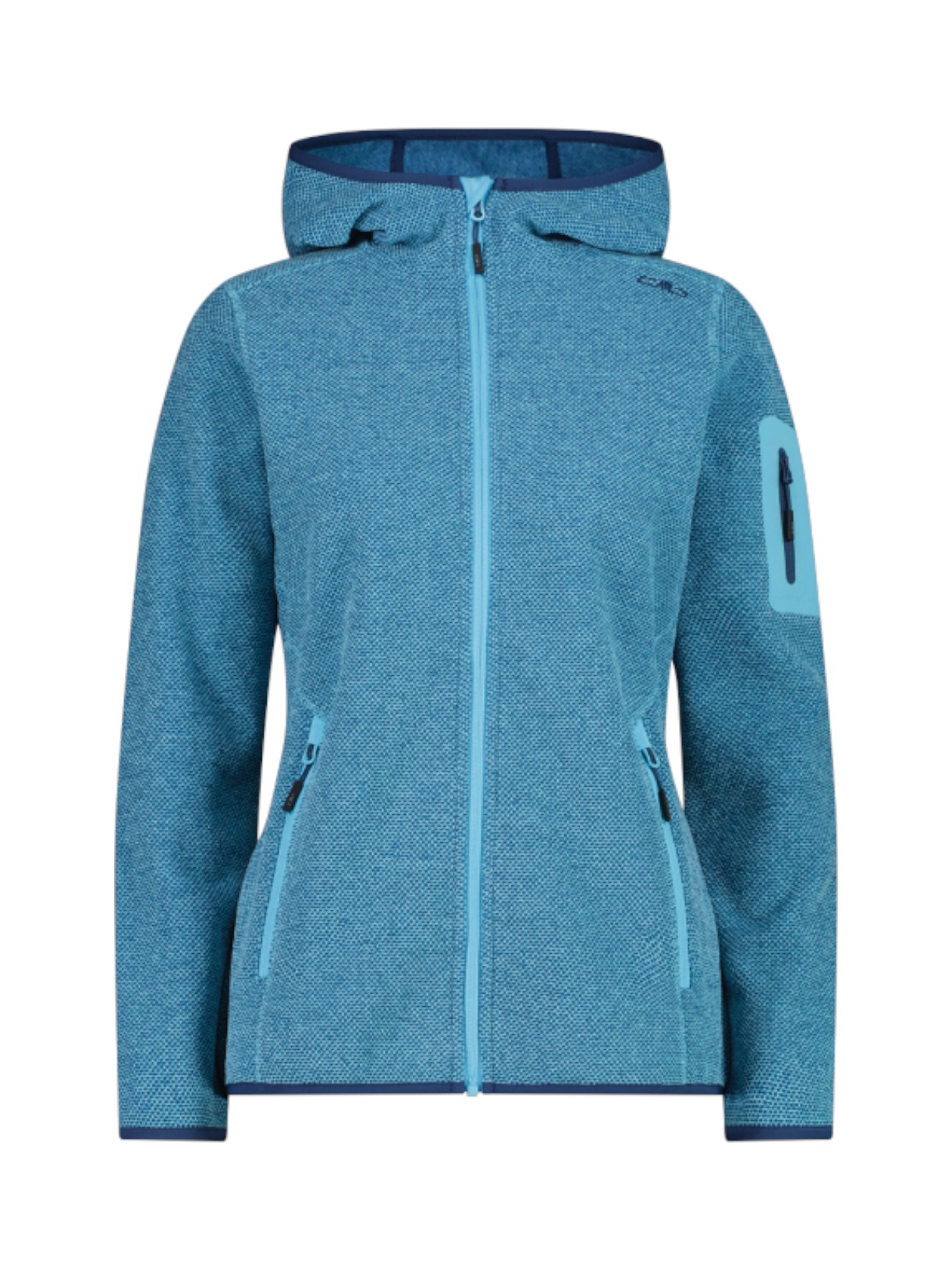 Damen Outdoor Fleece Jacke Knit-Tech meliert mit Kapuze 1