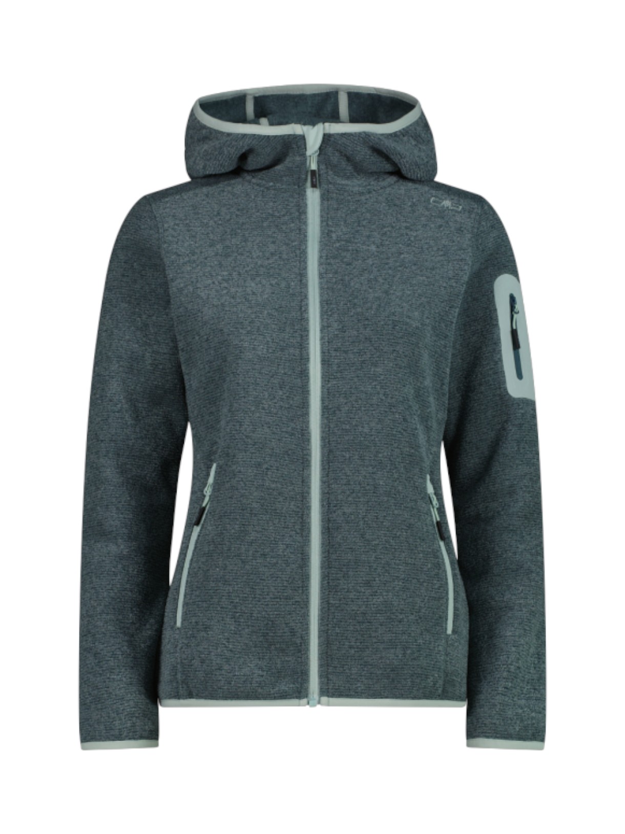 Damen Outdoor Fleece Jacke Knit-Tech meliert mit Kapuze 1