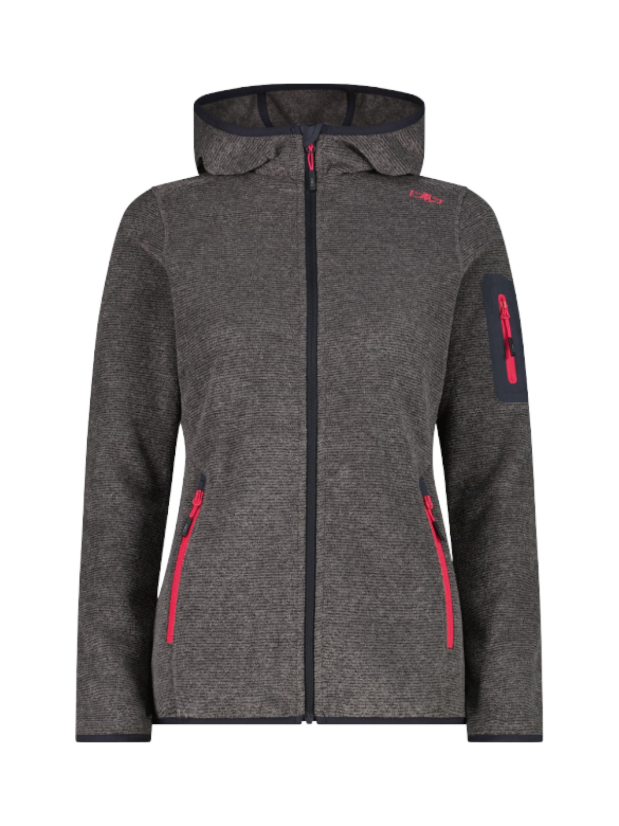 Damen Outdoor Fleece Jacke Knit-Tech meliert mit Kapuze 1