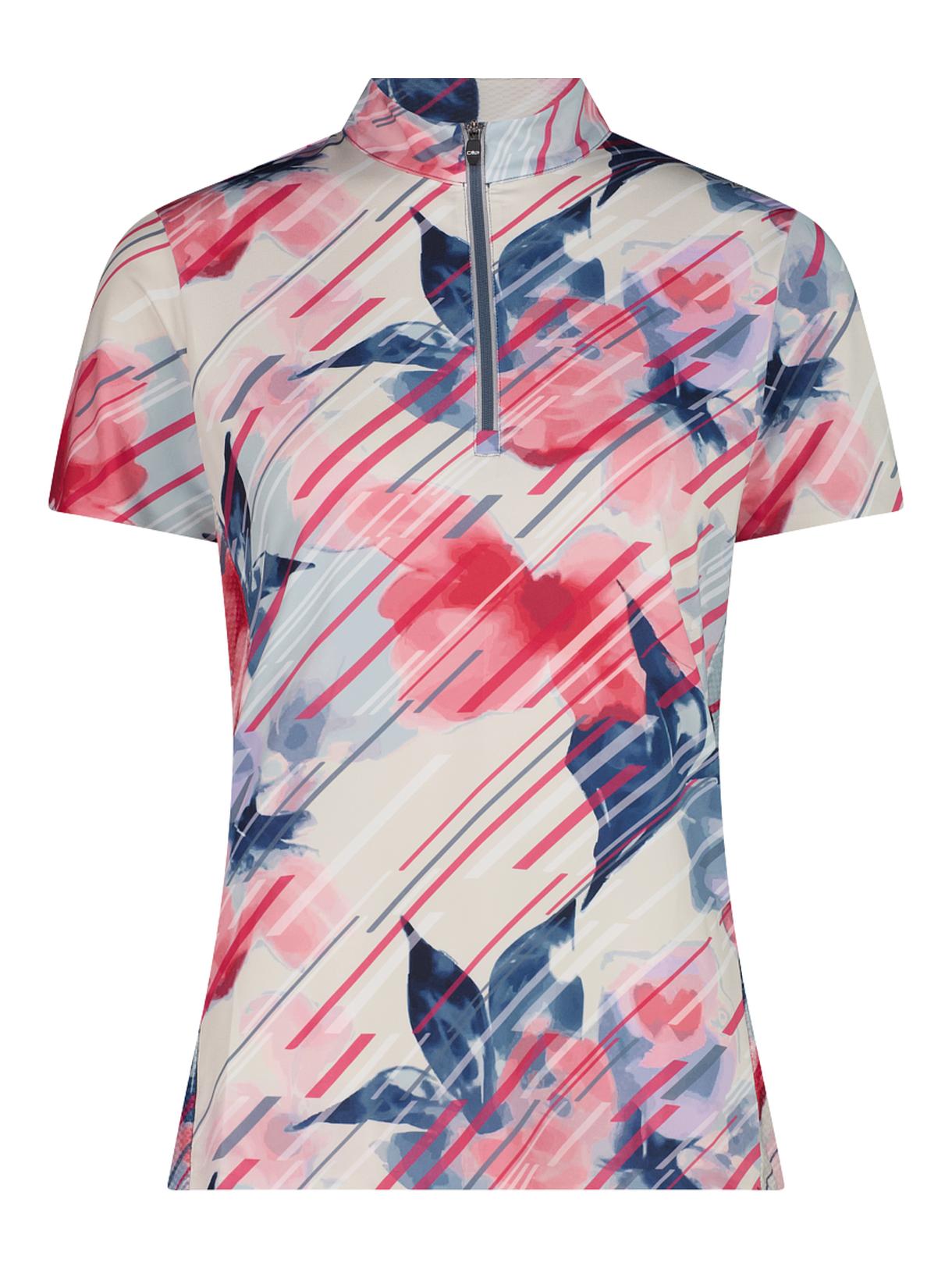 Damen Radshirt mit Blumenprint und Dry Function 1