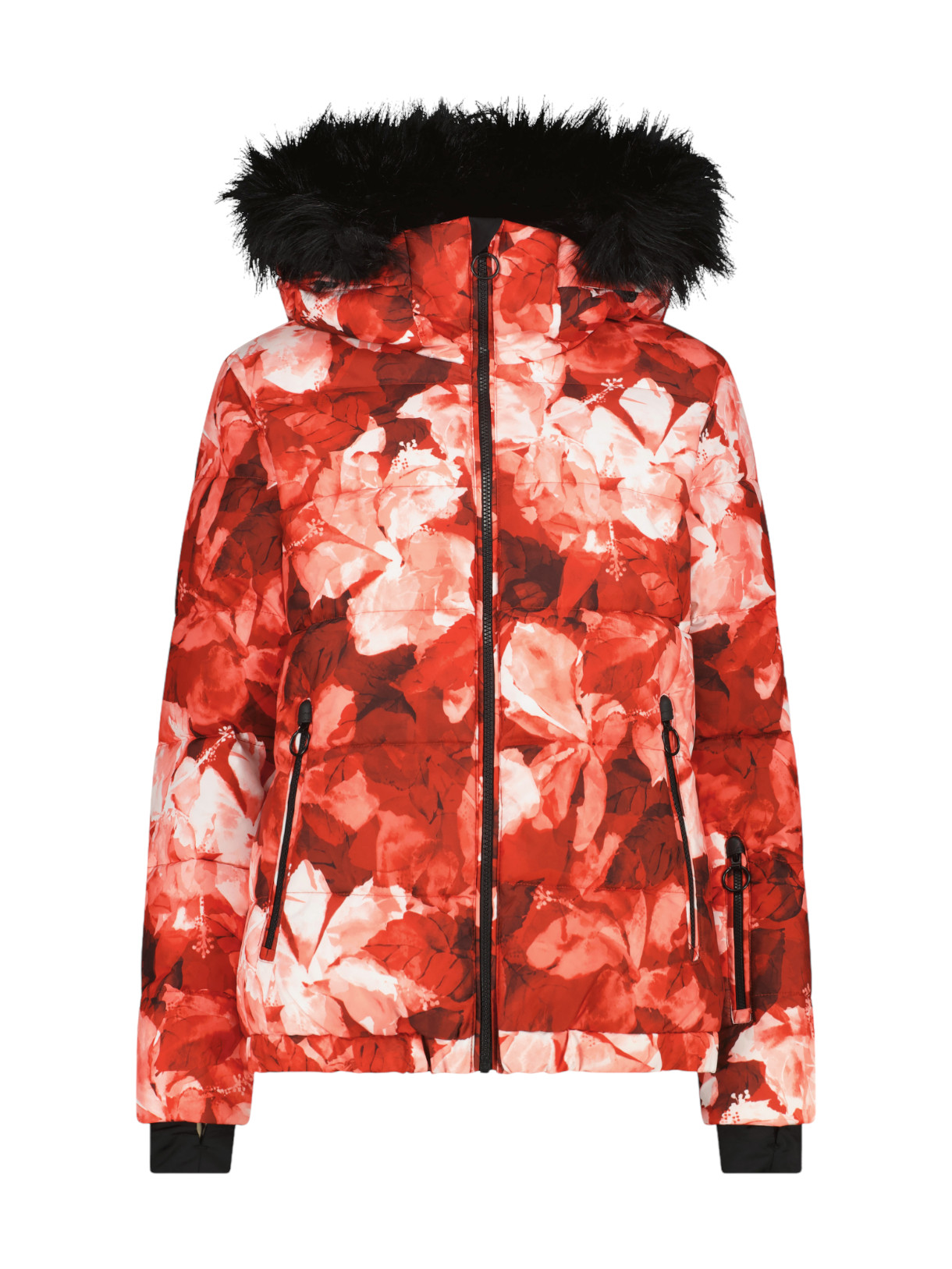 Damen Skijacke mit Kunstfell Kapuze 1