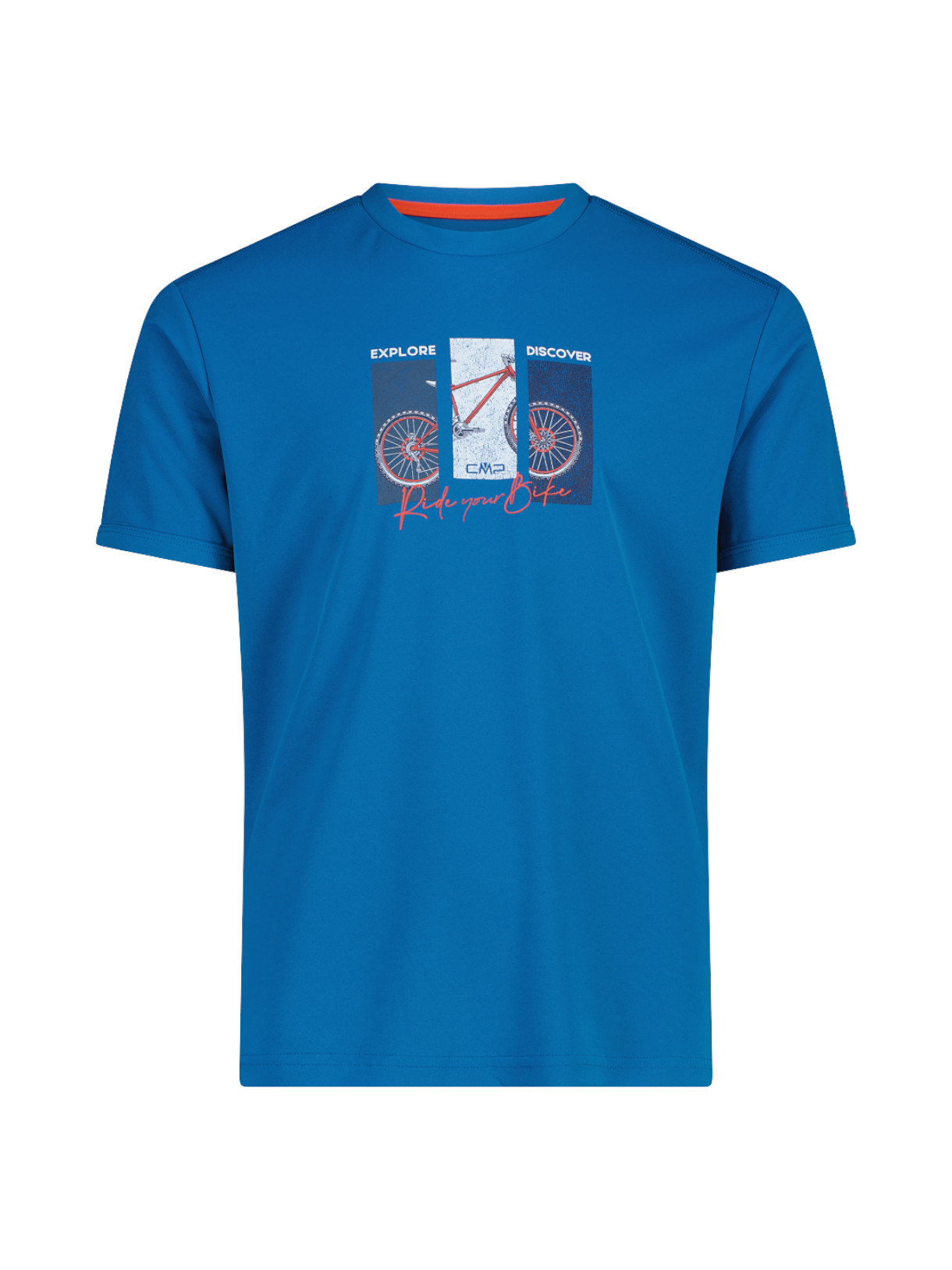 Herren T-Shirt aus Piqué mit Dry-Function und Adventure-Print 1