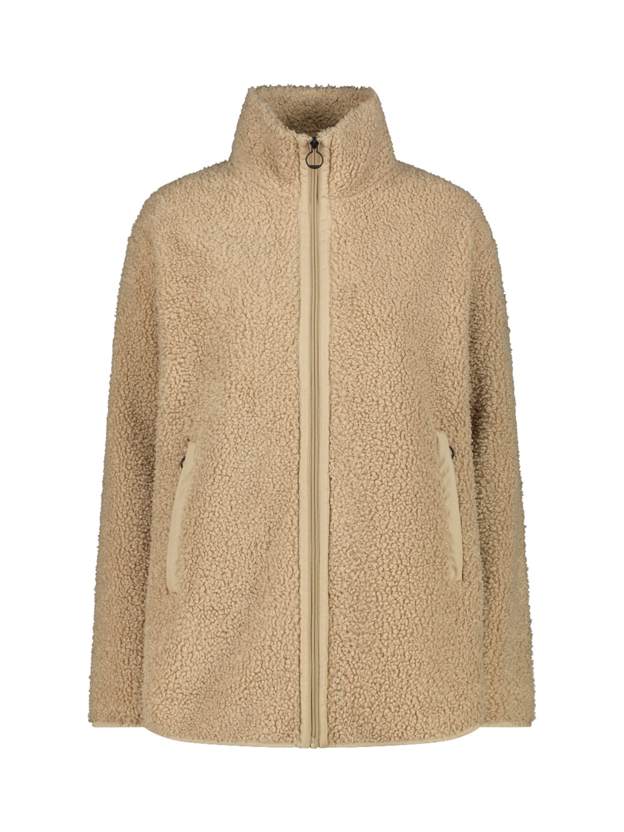 HighLoft Damen Sweat Jacke mit Kunstpelz beige 1