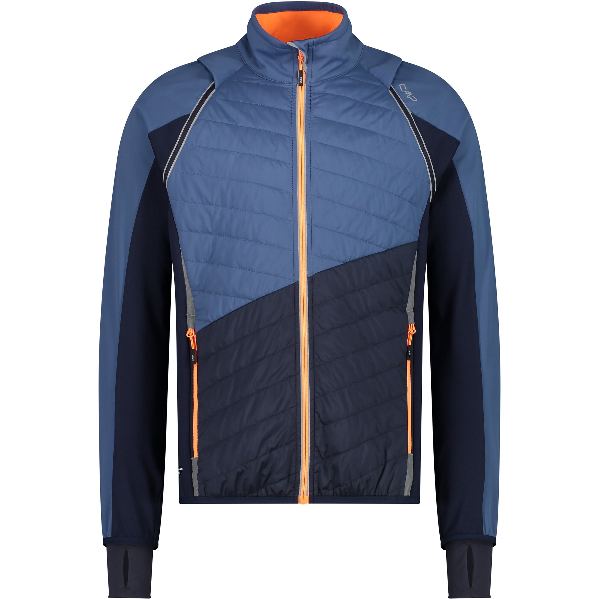 Hybrid Herrenjacke mit abnehmbaren Ärmeln blau 1