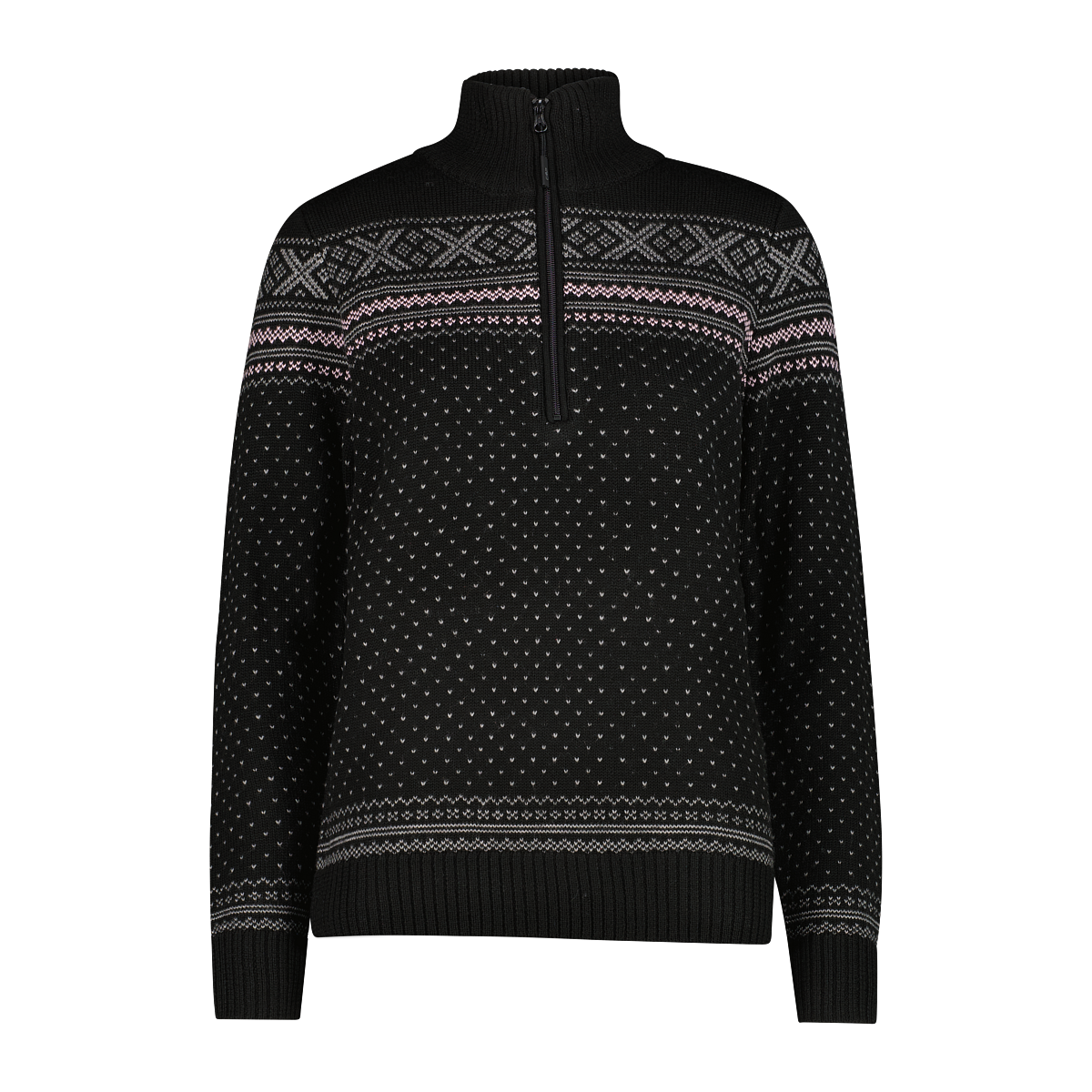 Knitted Damen Pullover half zip mit Wolle 1