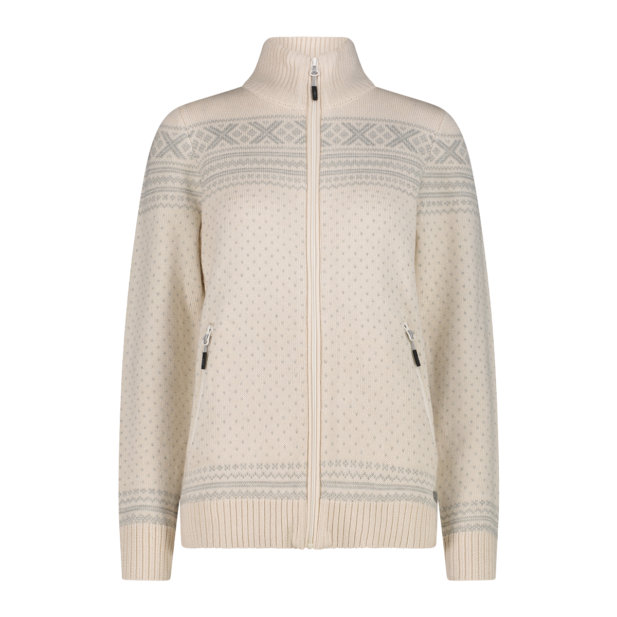 Knitted Damen Sweat Jacke mit Wolle und Full Zip Reißverschluss 1