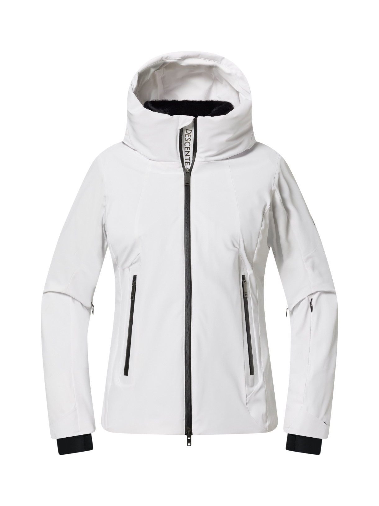 Alpine Damen Skijacke mit abnehmbaren Daunenpaketen und Kapuze 1