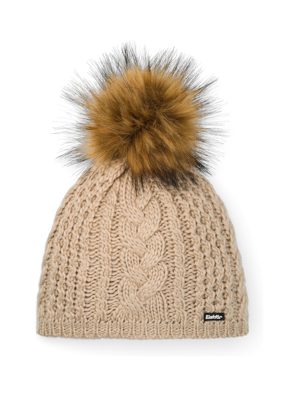 Afra Lux Grob-Strick Damen Bommel Mütze mit Merino Wolle 1