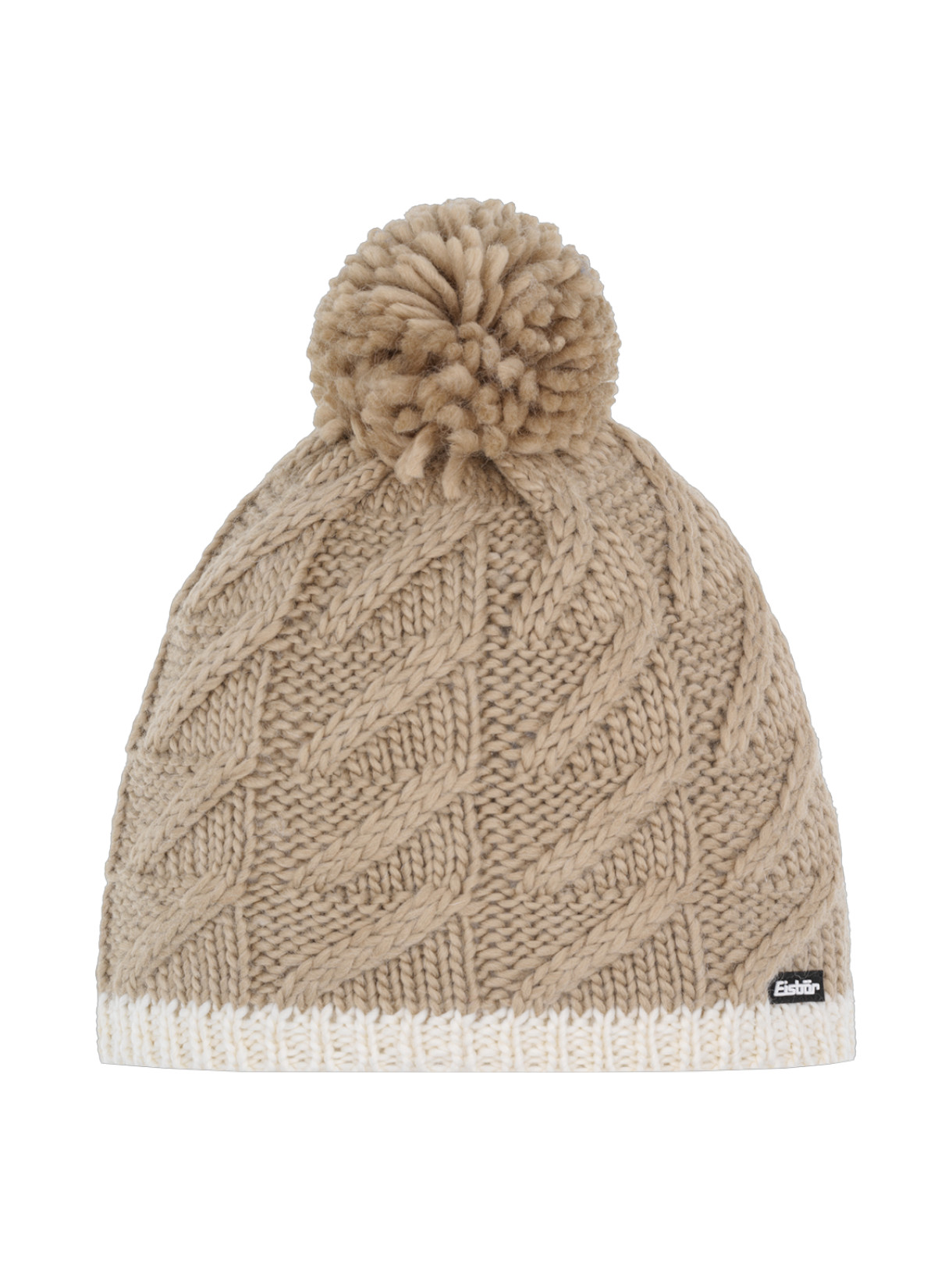 Asteria Pompon Mütze mit Strickmuster 1