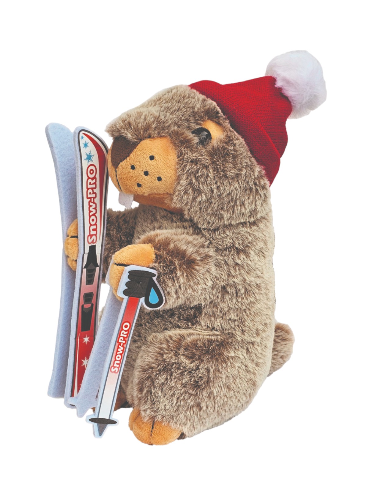 Murmeltier als Skifahrer mit Zubehör Kinder Plüschtier 1