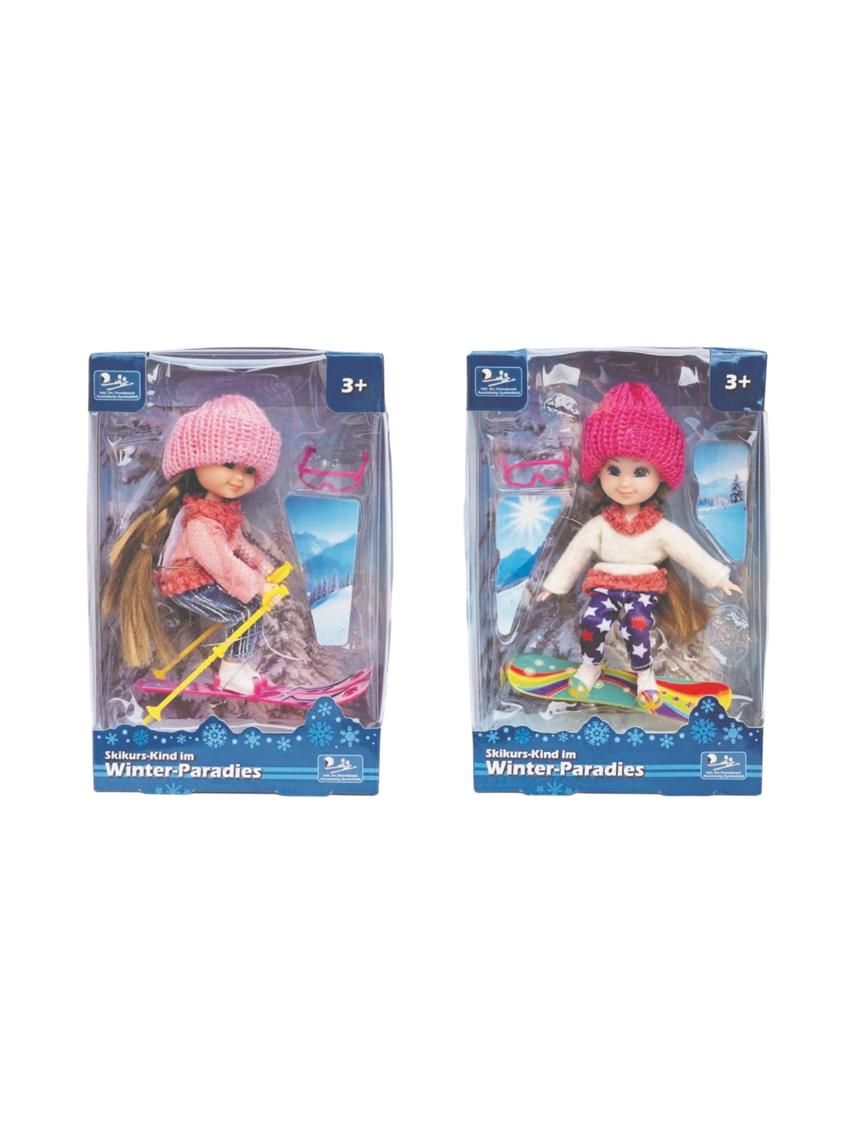 Skikurs Kind im Winter Paradies Puppenset für Kinder 1
