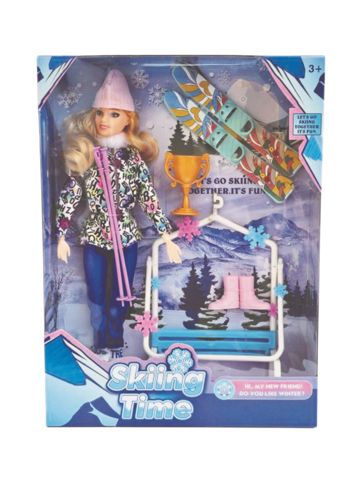 Winter Kinder Puppenset Skiing Time mit Zubehör 1