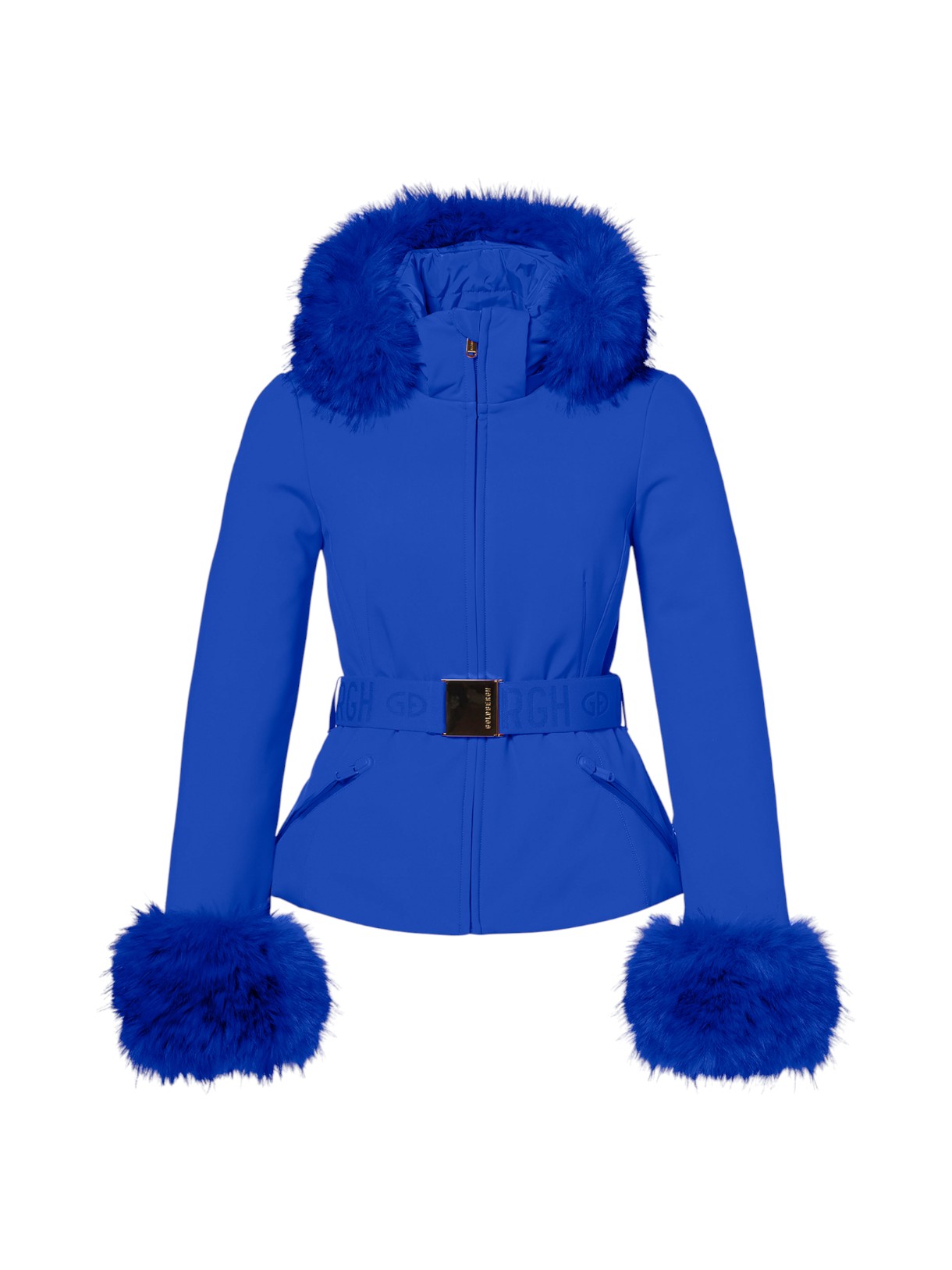 Giselle Damen Softshell Daunen Skijacke mit Kapuze und Kunstfellbesatz 1