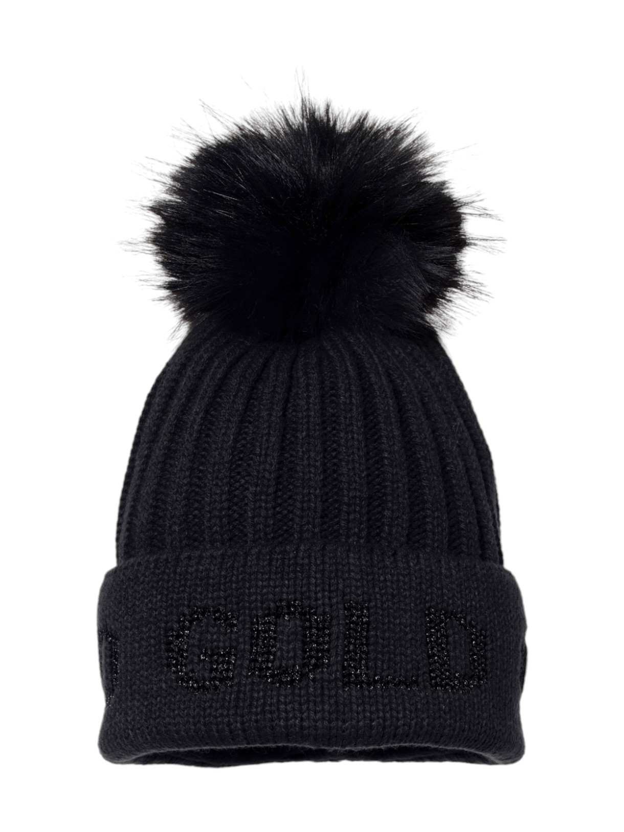 Hodd Damen Gold Strick Mütze mit Bommel 1