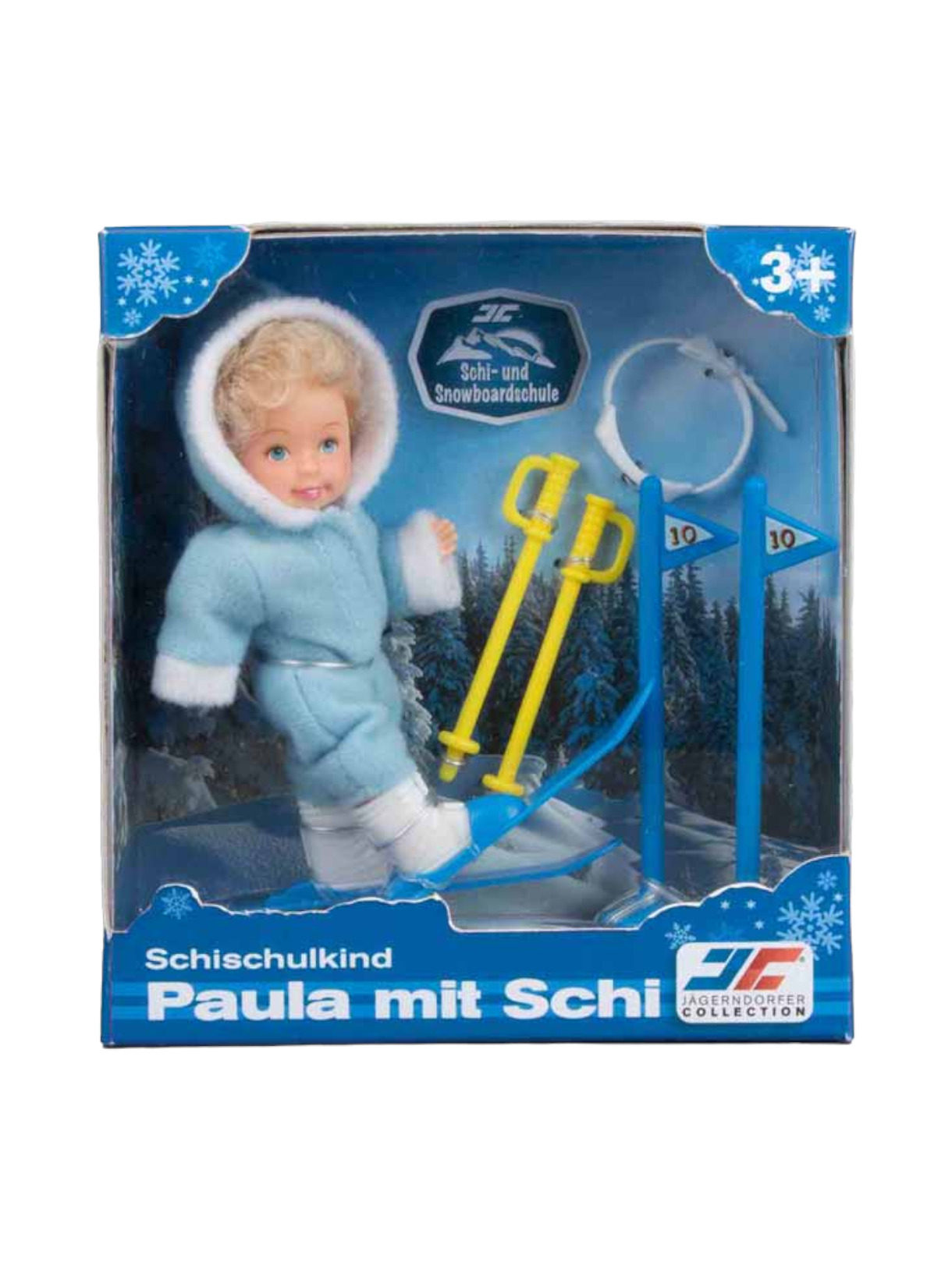 Skipuppe Paula mit Ski + Torstange Kinder Spielzeug 1