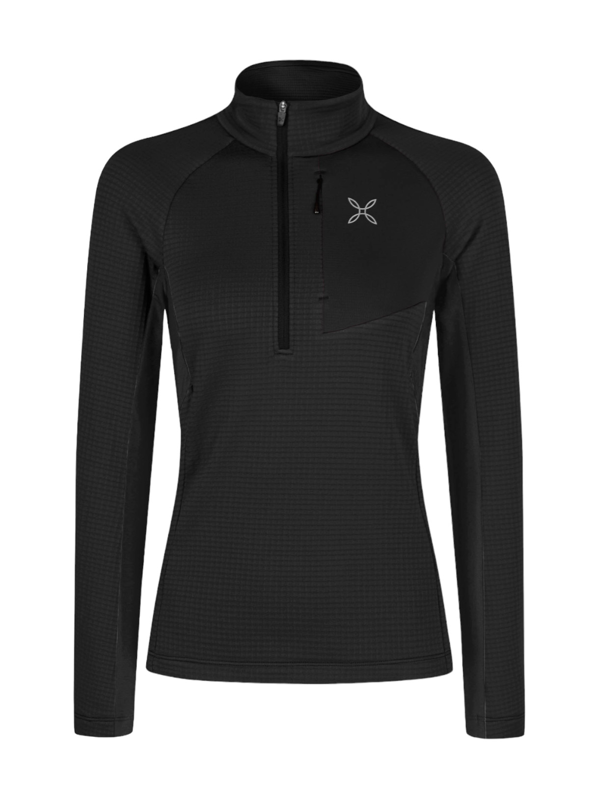 Stretch Color 3 Zip Maglia Damen Fleece Langarm Shirt 1