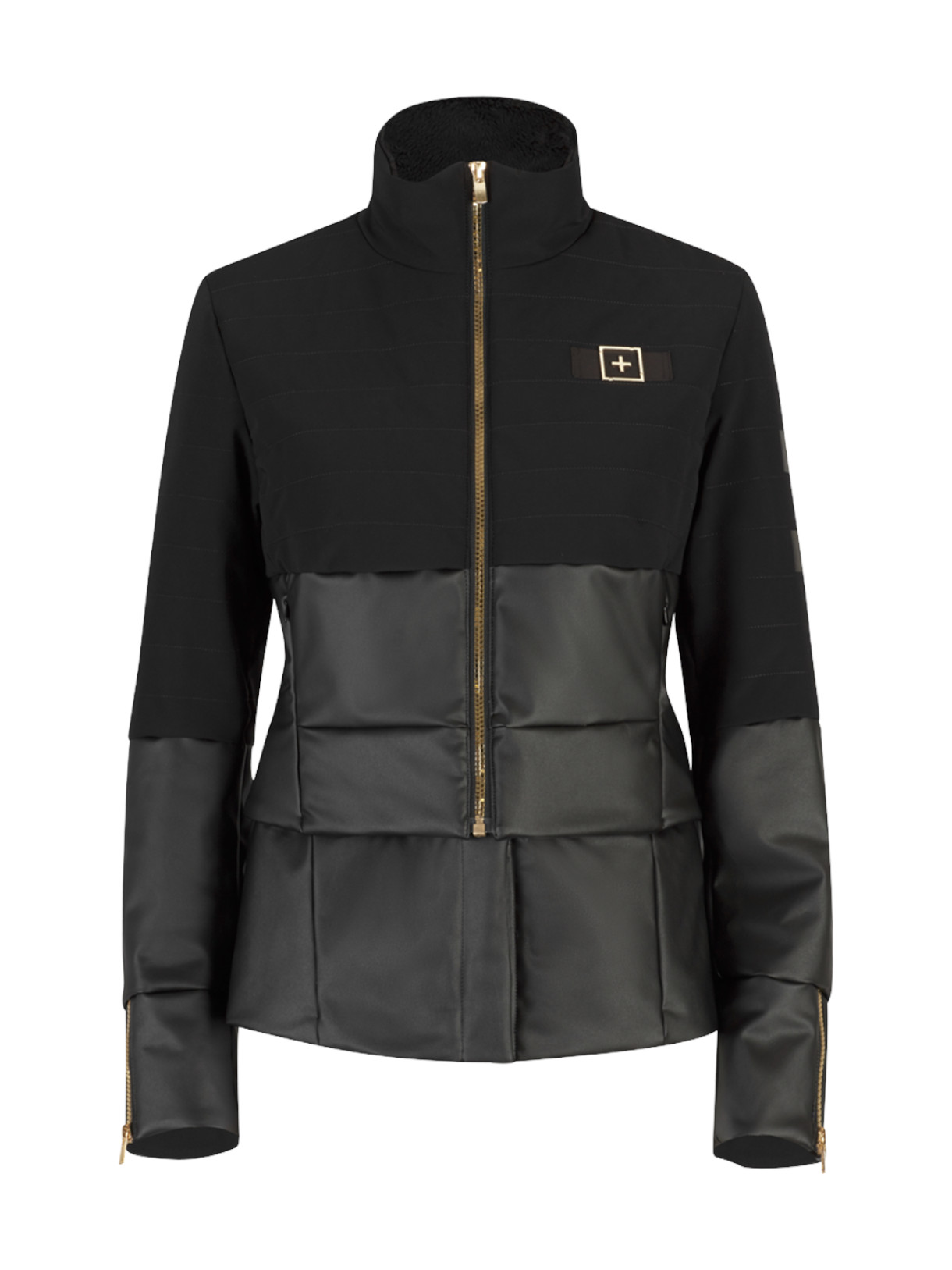 471 Zweiteilige Damen Cropped Jacke mit Kunstpelz Bolero 1