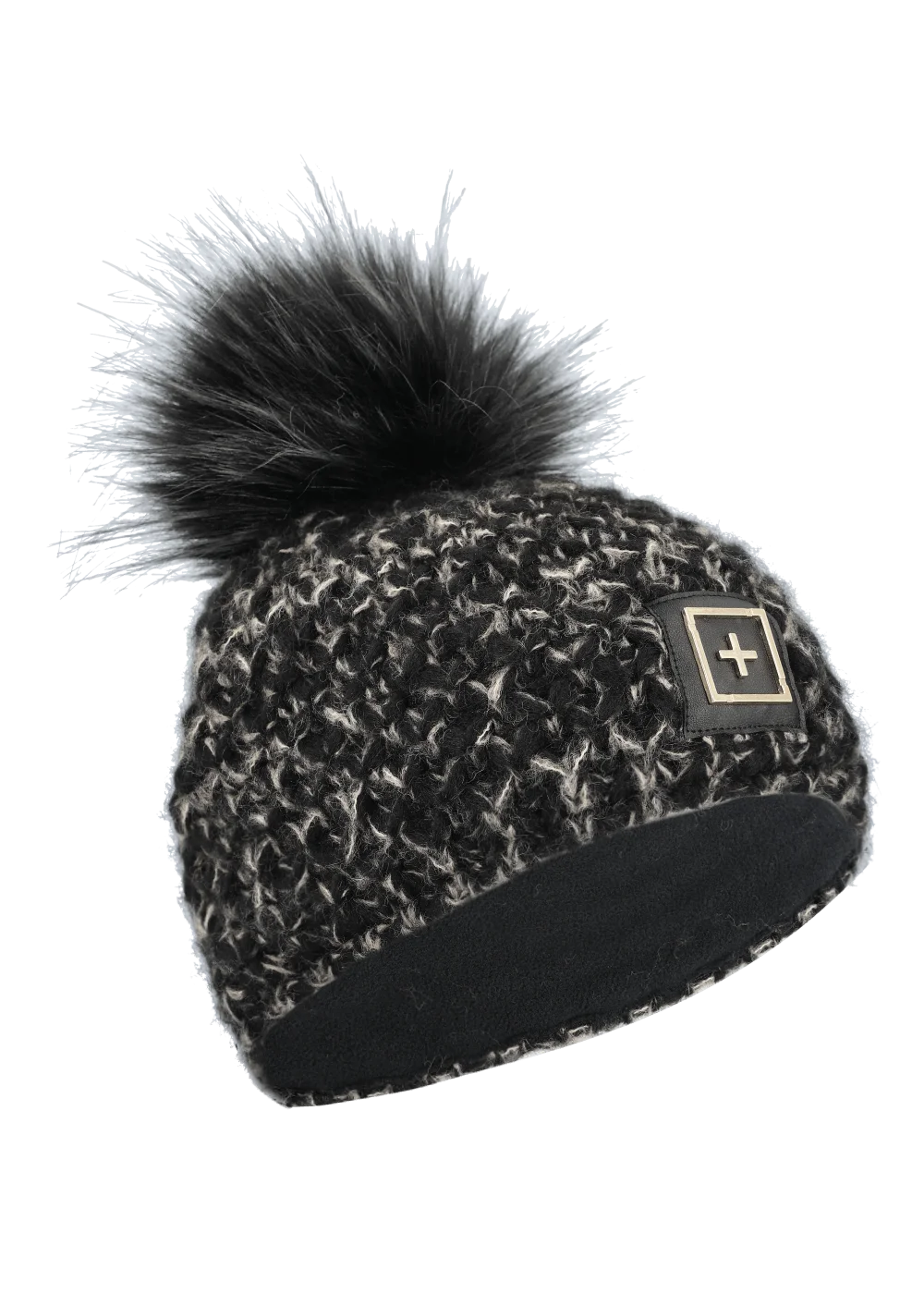 511 Damen Mütze mit Kunstpelz Pompon 1