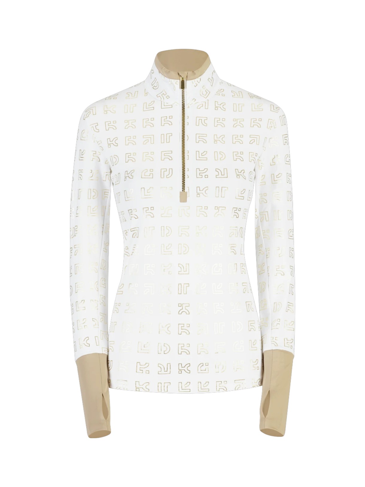 631 Damen Rollkragen Half Zip Pullover mit Swarovski-Kristallen 1