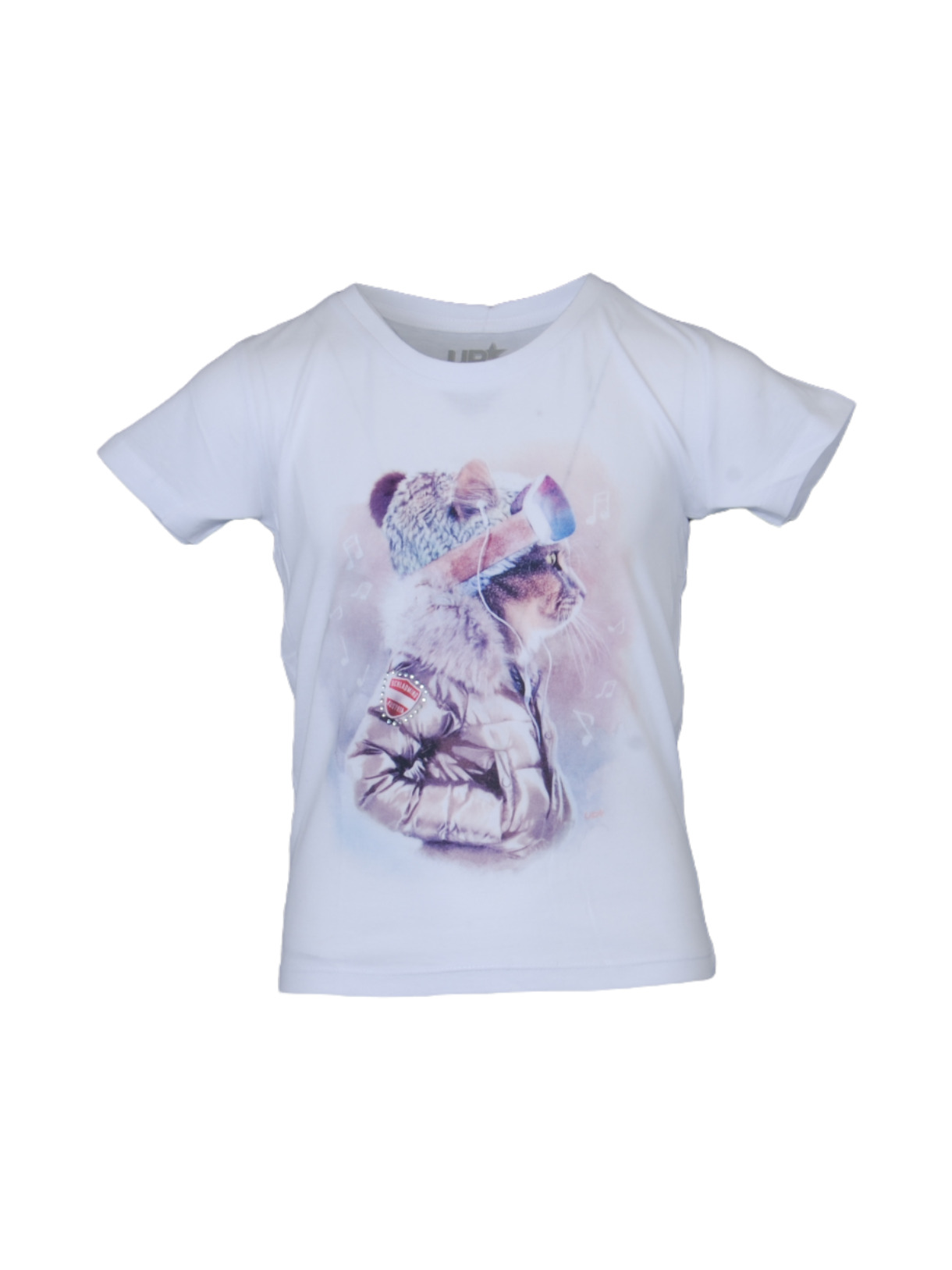 MUSIC CAT Kinder T-Shirt weiss 1