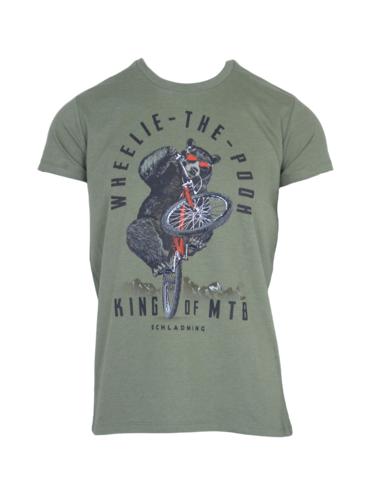 Wheelie the Pooh King of MTB Herren T-Shirt grün 1