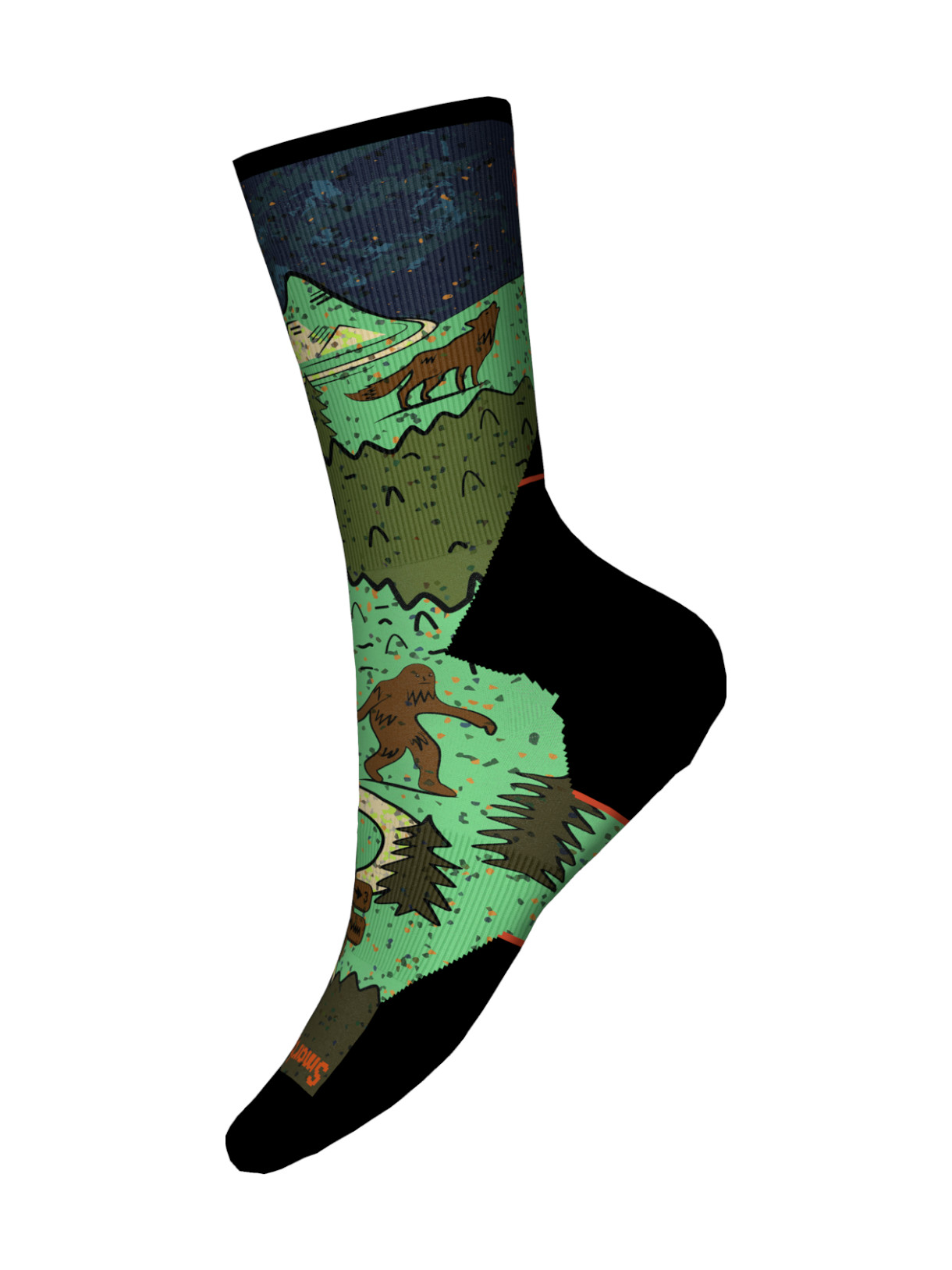 Run Targeted Cushion, Neature Print Crew, Herren Laufsocken 1