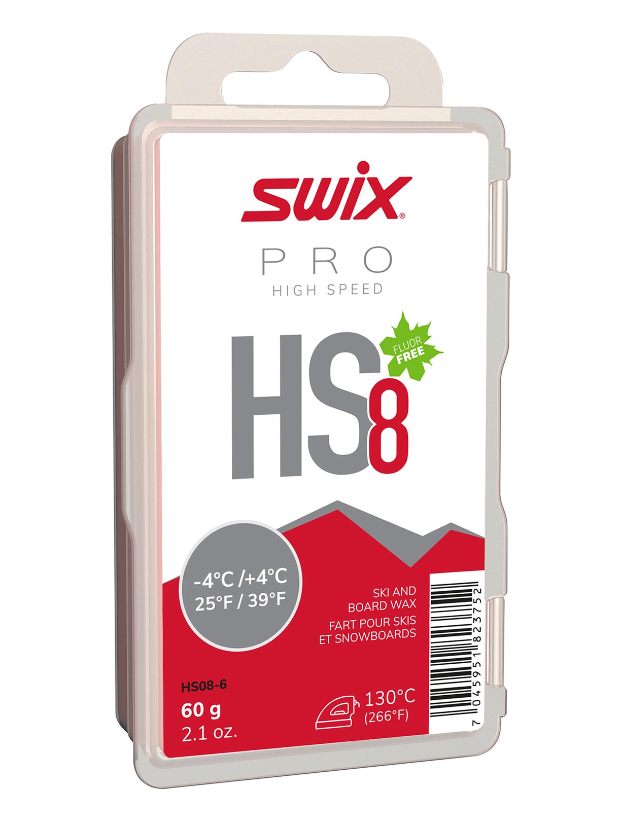 HS8 Red, -4°C/+4°C, 60g Skiwachs 1