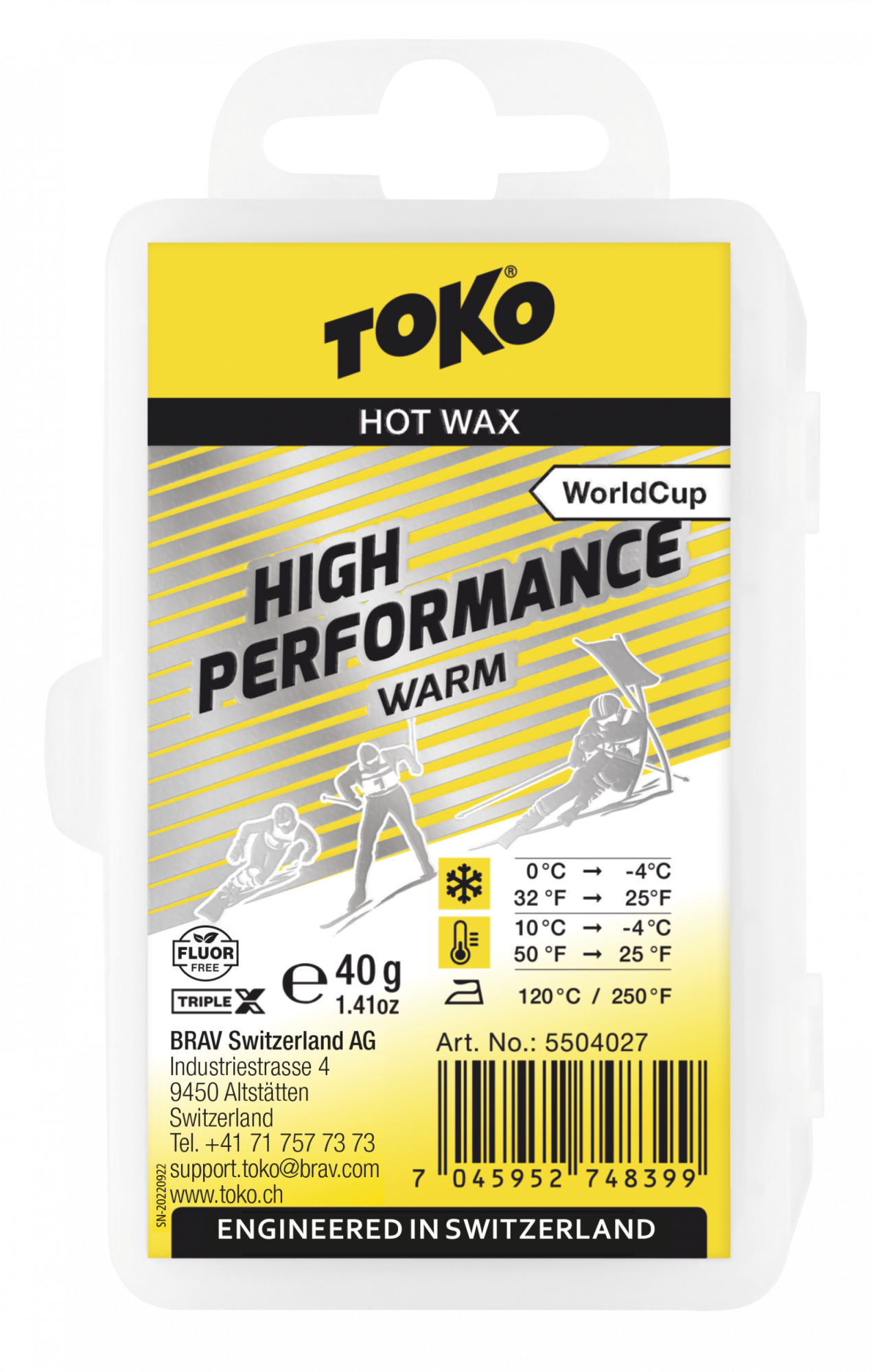World Cup High Performance Warm 40g 0/-4 °C Hot Wax Rennwachs 1