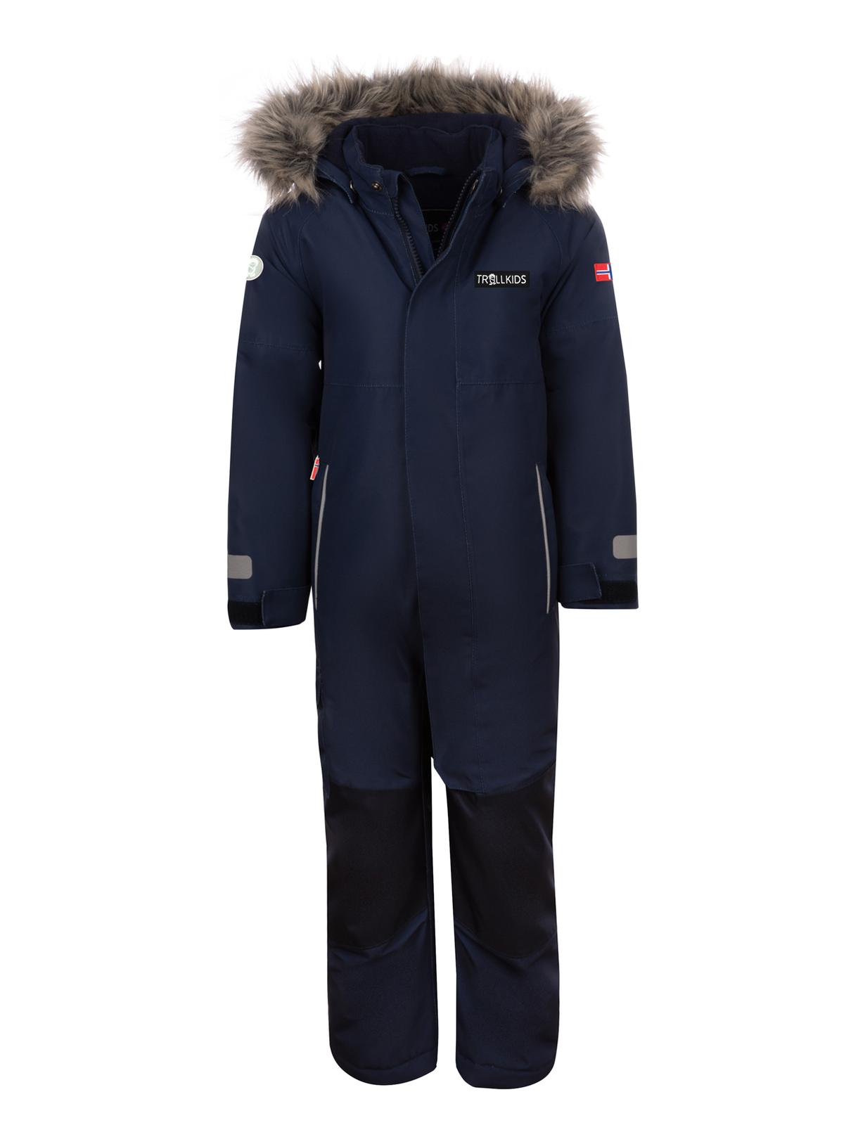 Kirkenes Kinder Schneeanzug mit abnehmbarer Kapuze mit Kunstfell 1