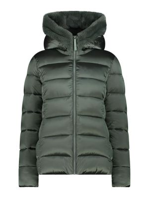 Damen Winter Jacke wattiert mit Kunstpelzbesatz Kapuze 