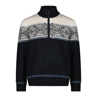 Knitted Herren Pullover half zip mit Wolle 