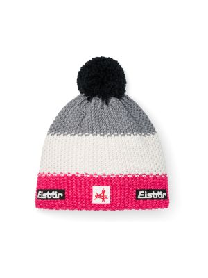 Star Pompon Fleece Mütze mit Ski Austria Print 