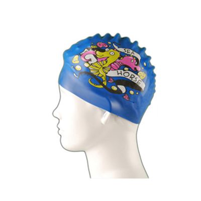 Kinder Silikon Badehaube blau 
