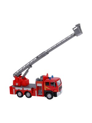 Feuerwehrfahrzeug mit Drehleiter mit Licht, Sound & Rückzug 