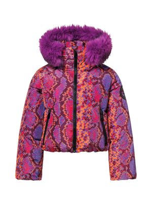 Lucinda Daunen Damen Skijacke mit Kapuze und Kunstfell Kragen 