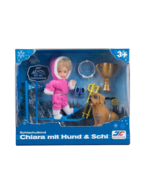 Puppe Chiara mit Hund & Schi ca. 12 cm Kinder Spielzeug 