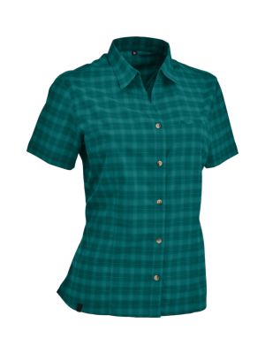Elbe Damen Kurzarm Outdoor Bluse kariert 