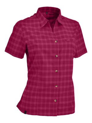 Elbe Damen Kurzarm Outdoor Bluse kariert 