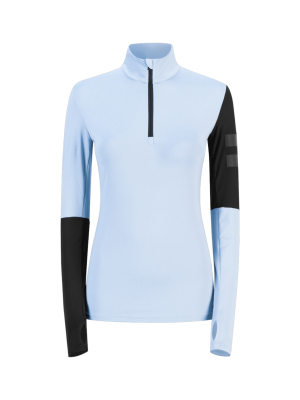 681 Damen Rollkragen Pullover mit Half Zip Reißverschluss 