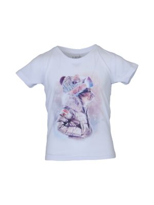 MUSIC CAT Kinder T-Shirt weiss 