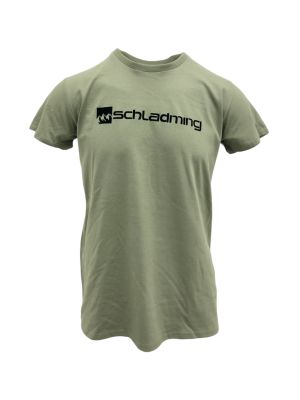 Schladming Squary Logo Flock Uni T-Shirt grün 