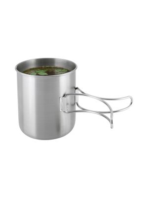 Handle Mug 600 Edelstahl Trinkbecher mit Klappgriffen 