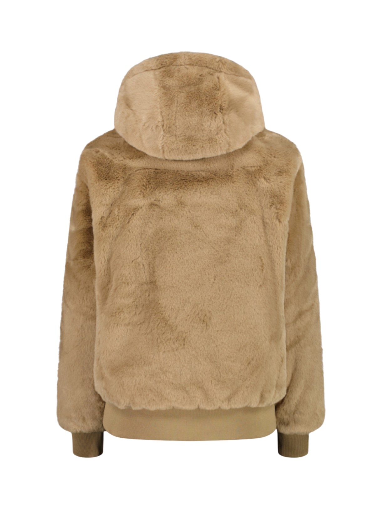 Damen Kunstpelz Jacke mit Kapuze 2
