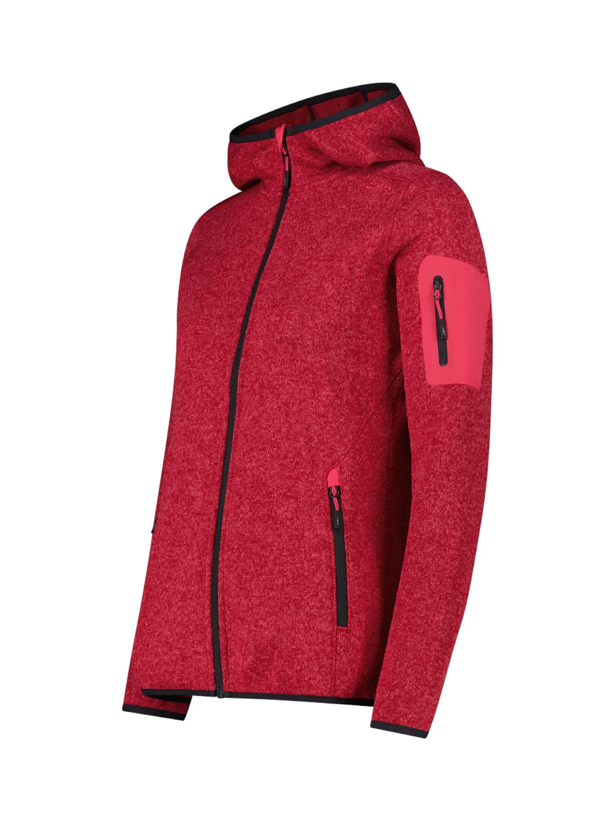 Damen Outdoor Fleece Jacke Knit-Tech meliert mit Kapuze 2