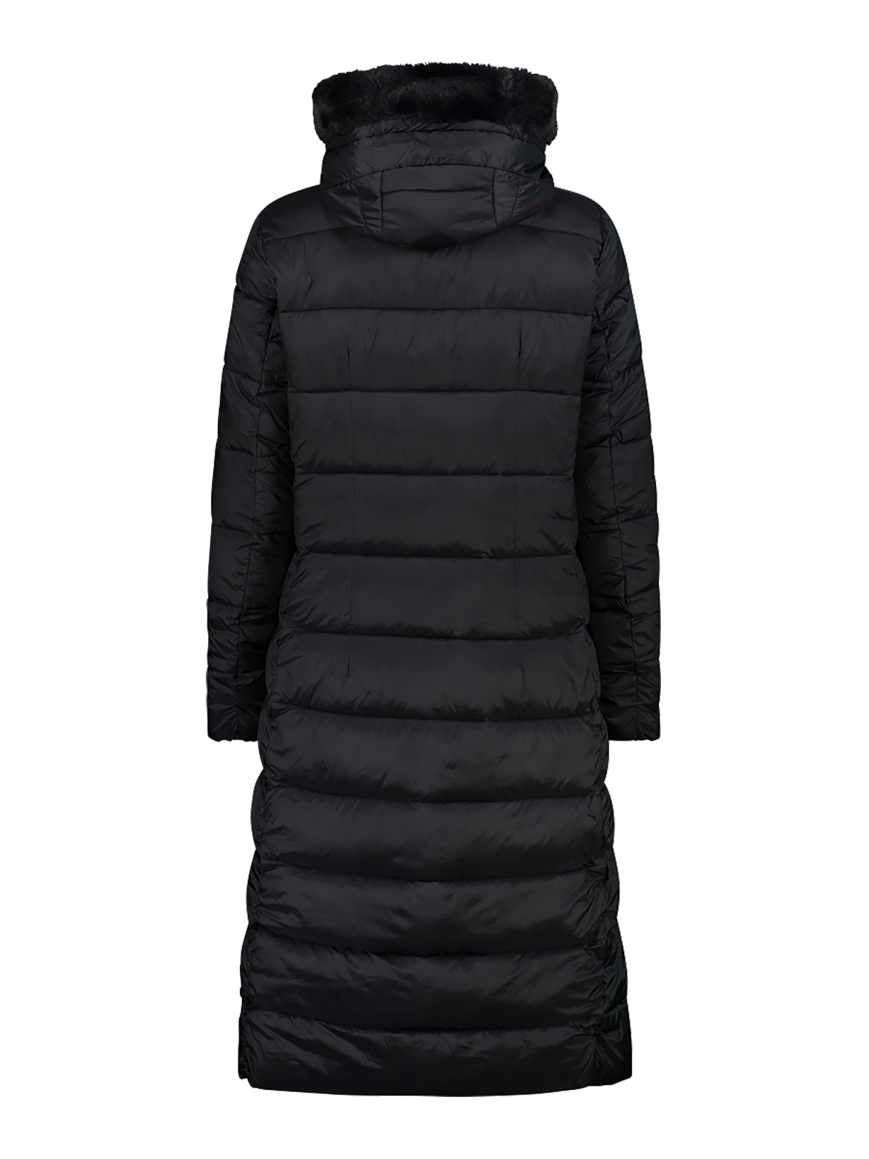 Damen Winter Mantel wattiert mit Kapuze mit Kunstpelzbesatz 2