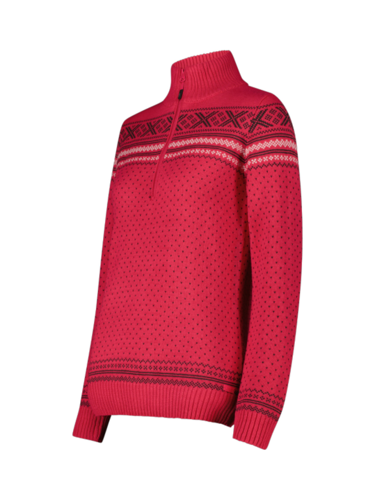 Knitted Damen Pullover mit Wolle und Half Zip Reißverschluss 2