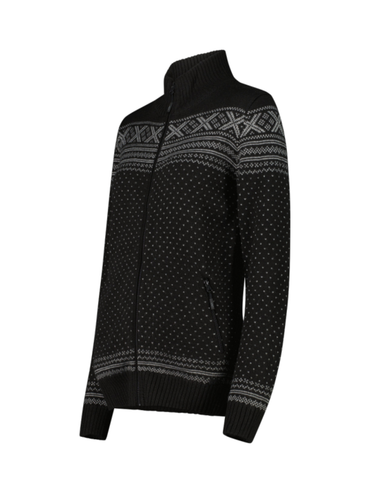 Knitted Damen Sweat Jacke mit Wolle und Full Zip Reißverschluss 2